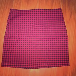 Forever 21 Gingham red and black short skirt